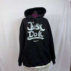 Nike Just Do It Black Pullover Hoodie Men’s 2X Graphic Sweatshirt